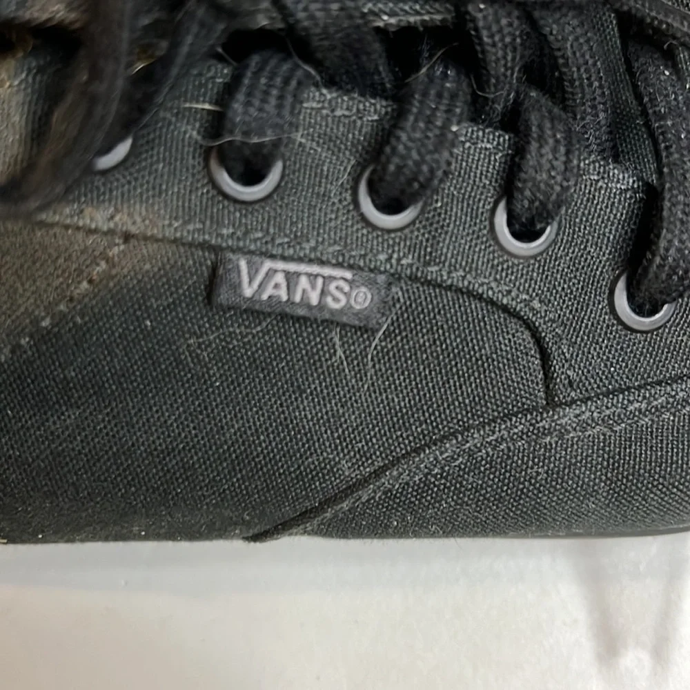 Vans BLACK Canvas Low Top Sneakers Size 9